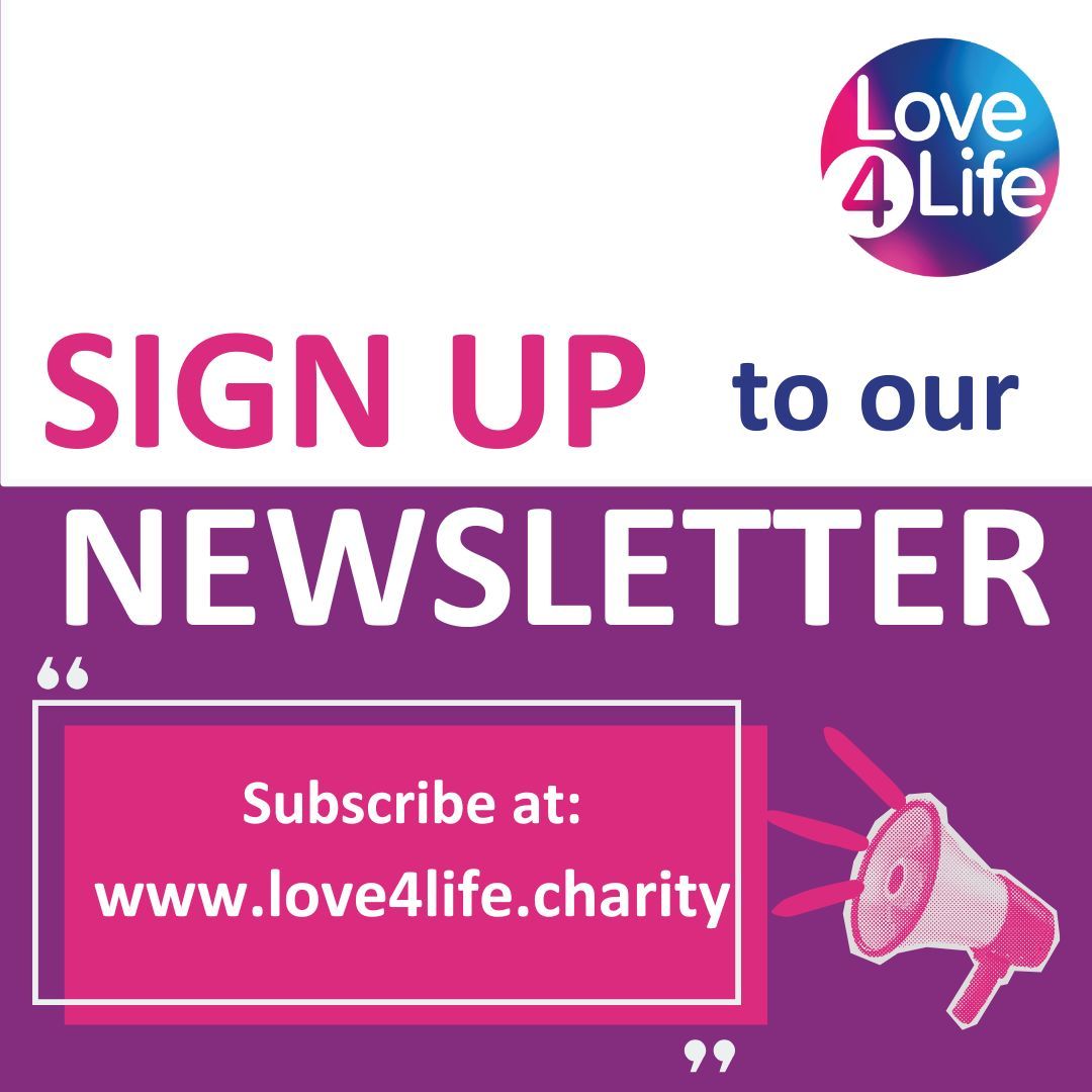 Our newsletter is going out at 9pm tonight! Visit our website below and click subscribe...👇
love4life.charity

#love4life #charity #newsletter