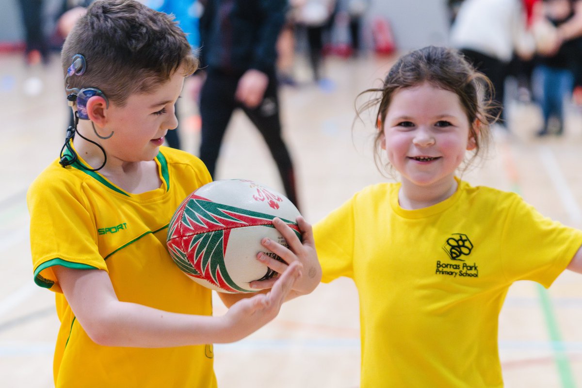 RGCCymuned's tweet photo. Yesterday saw us hold our @WalesDeafRugby community event with children from across the region attending for rugby skills and games.

We were incredibly lucky to be joined by @WalesDeafRugby players Alun and north wales very own @JpHugh who joined in with activities and held a Q&A.