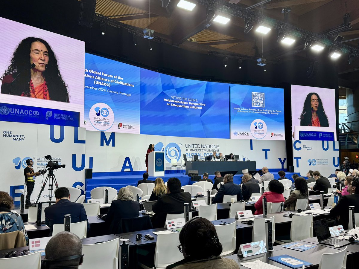 Sadhvi Bhagawati Saraswati (@sadhvibhagawati) on Twitter photo What a joy and honor to be at the <a href="/UNAOC/">UNAOC - United Nations Alliance of Civilizations</a> Global Forum this week and to talk about the importance of safeguarding our religious sites.
#cascais2024 #UNAOC #interfaith #cascaisforum #forsafeworship What a joy and honor to be at the <a href="/UNAOC/">UNAOC - United Nations Alliance of Civilizations</a> Global Forum this week and to talk about the importance of safeguarding our religious sites.
#cascais2024 #UNAOC #interfaith #cascaisforum #forsafeworship