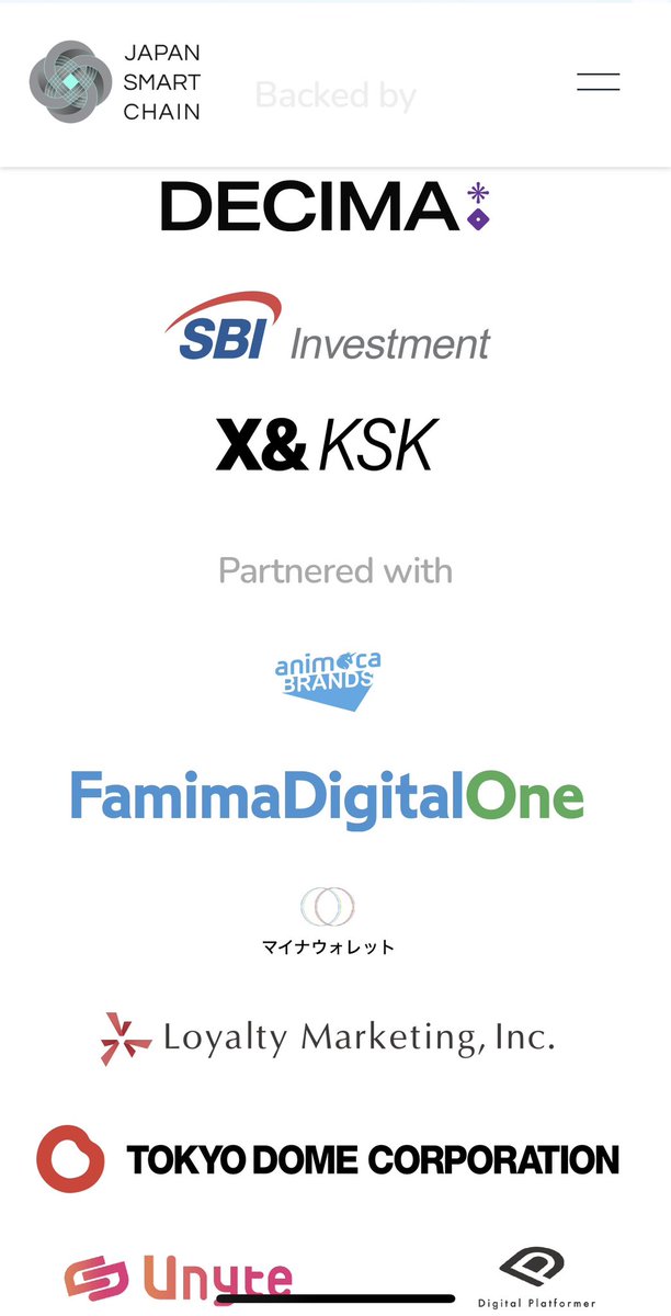 Something to read later.

Founded and backed by prominent Japanese blockchain industry players 👀

Japan Smart Chain (JSC) is an Ethereum Equivalent Layer 1 (L1) blockchain, validated onshore in Japan by Japanese industrial leaders, and optimized for Japanese regulations and