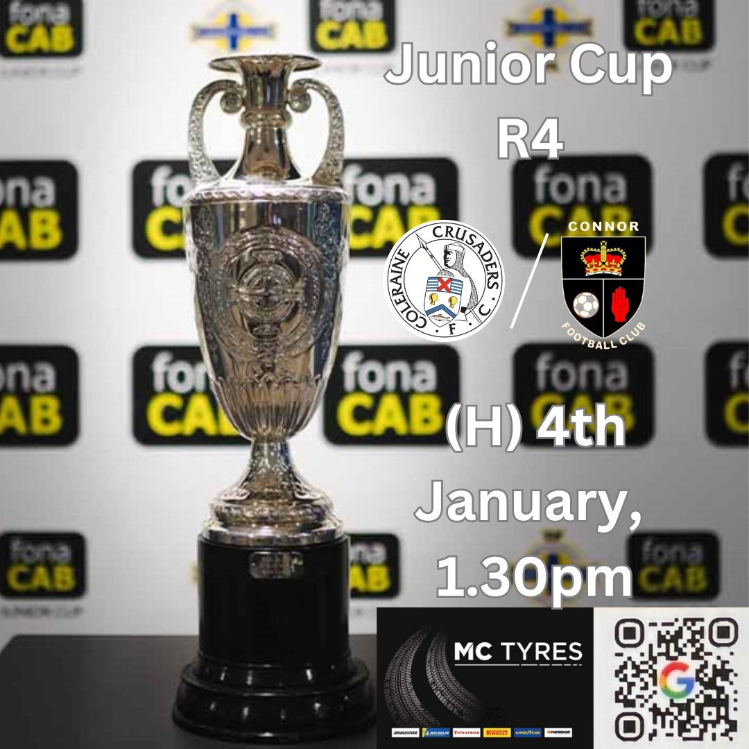 The 2s have been drawn at home to either Connor or Coleraine Crusaders (who face each other this weekend) in the 4th round of Junior Cup 💙⚽