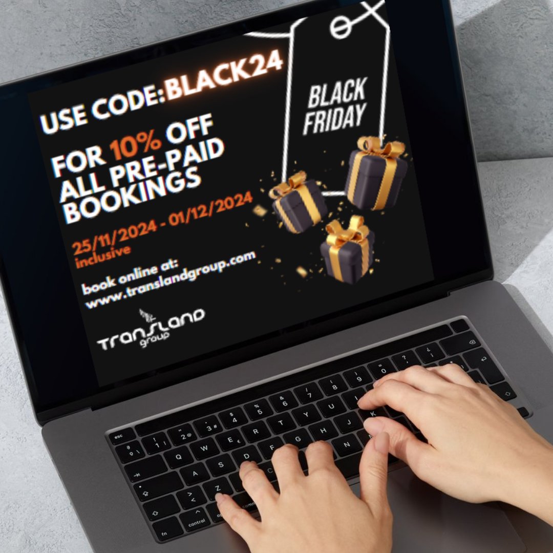 translandgroup's tweet photo. ⭐ Remember we're offering 10% off all pre-paid online bookings until SUNDAY!

Simply visit https://t.co/775xvR8bqN and use the code BLACK24 when booking.

Don't miss out!

#BlackFridayDeal #PalletDelivery #TrustTransland #WeDeliver #Freight #OnlineBooking #Promotion https://t.co/s7BHUR1ZGm