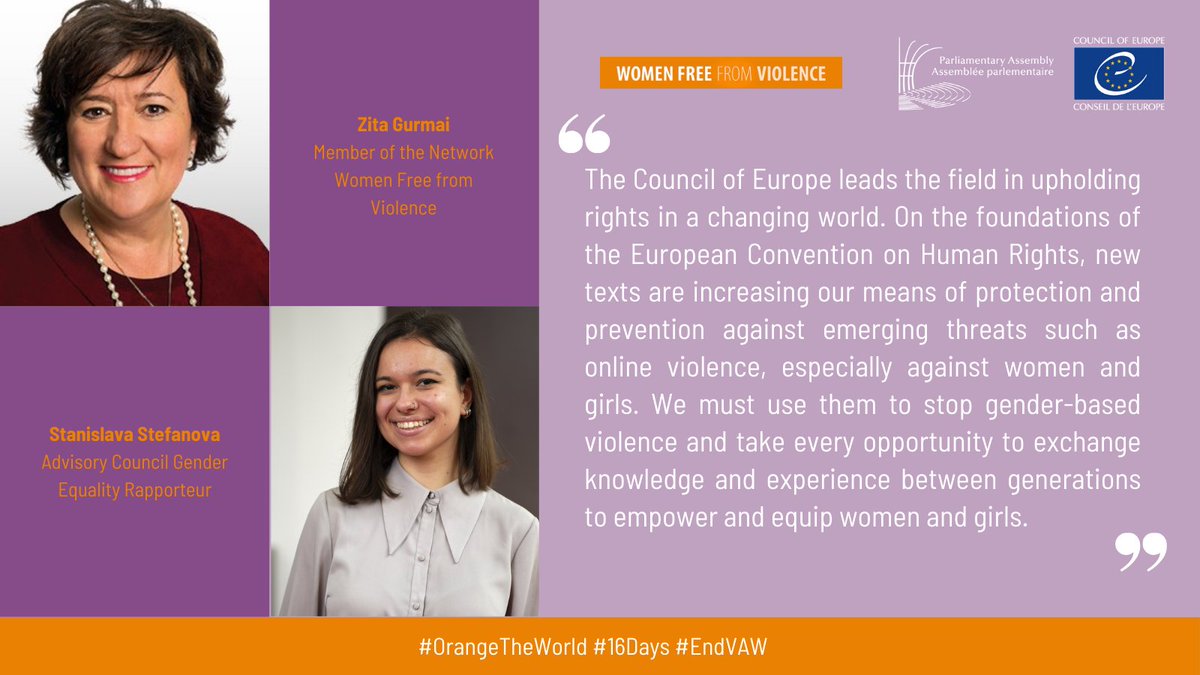 PACE_Equality (@pace_equality) on Twitter photo 🔸New tools are essential to end #GenderBasedViolence, especially online. <a href="/zgurmai_EN/">ZitaGurmai</a> & Stanislava Stefanova call for action to protect women & girls, exchanging knowledge and empowering future generations.
#16daysofactivism #endVAWG 🔸New tools are essential to end #GenderBasedViolence, especially online. <a href="/zgurmai_EN/">ZitaGurmai</a> & Stanislava Stefanova call for action to protect women & girls, exchanging knowledge and empowering future generations.
#16daysofactivism #endVAWG