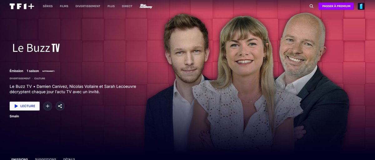 🔴Après son arrivée sur myCANAL, le Buzz TV (et toutes les autres émissions du Figaro TV) débarque sur TF1+ !