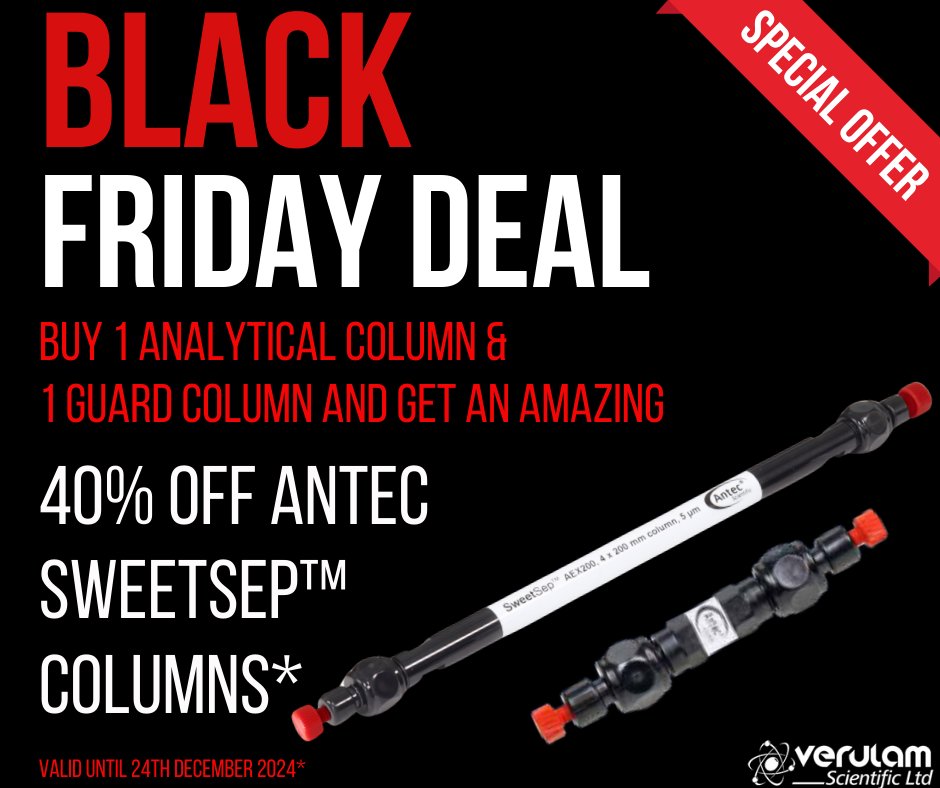 VerulamScienti1's tweet photo. Get in touch to place your order today by emailing enquiries@verulamscientific.comquoting BLACKFRIDAYDEAL

#foodanalysis #carbohydrateanalysis #hplc #electrochemistry #ECD #analyticalchemistry #verulamscientific #antecscientific #chromatography https://t.co/c5LNzK0Jq6