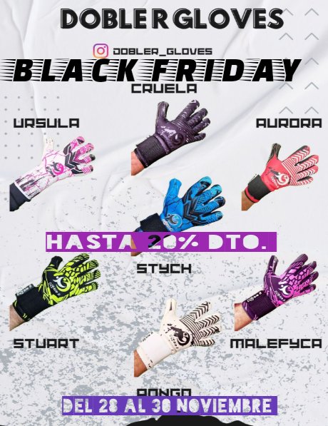 BLACk FRIDAY en toda nuestra gama de guantes! 🧤

Sólo durante tres días, hasta agotar existencias! 📢🚨

Hasta 20% descuento!! ⚡

#dobleRgloves