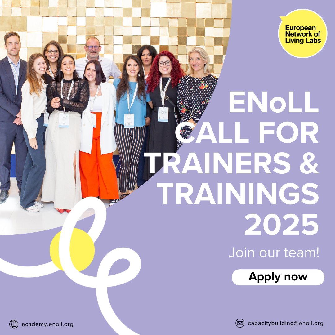 🌟Open Call for Trainers &amp; Training Proposals for 2025🌟

Are you ready to share your expertise and help strengthen the Living Lab community? 

If you’re a passionate practitioner ready to make an impact, apply now: tinyurl.com/3at6cmhm

Let's the future of #LivingLabs! 🙏🌍