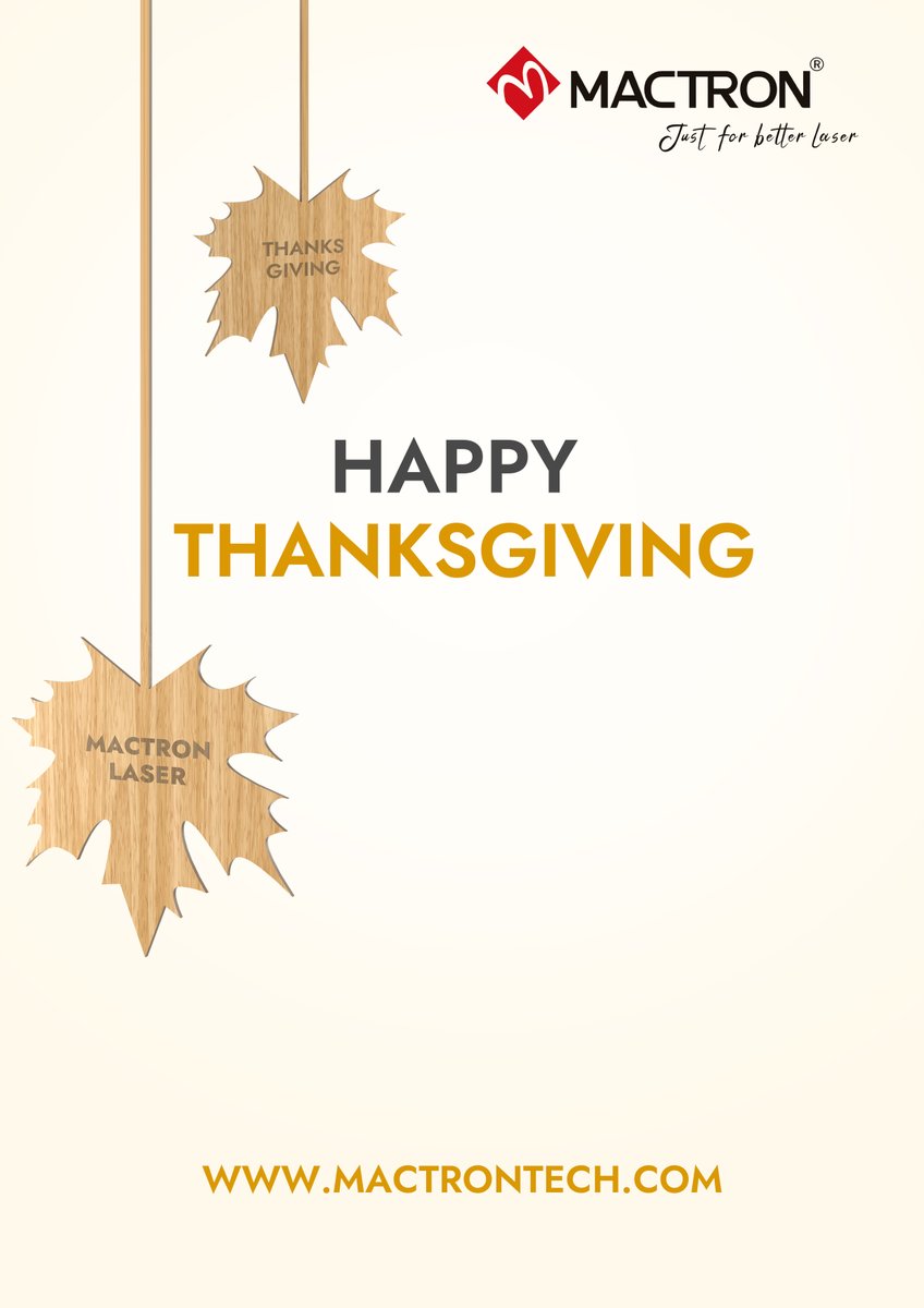 mactron_tech's tweet image. Mactron wishes everyone a Happy Thanksgiving 2024!

#mactronlaser #thanksgiving #thanksgiving2024 #happythanksgivingday #lasermanufacturer