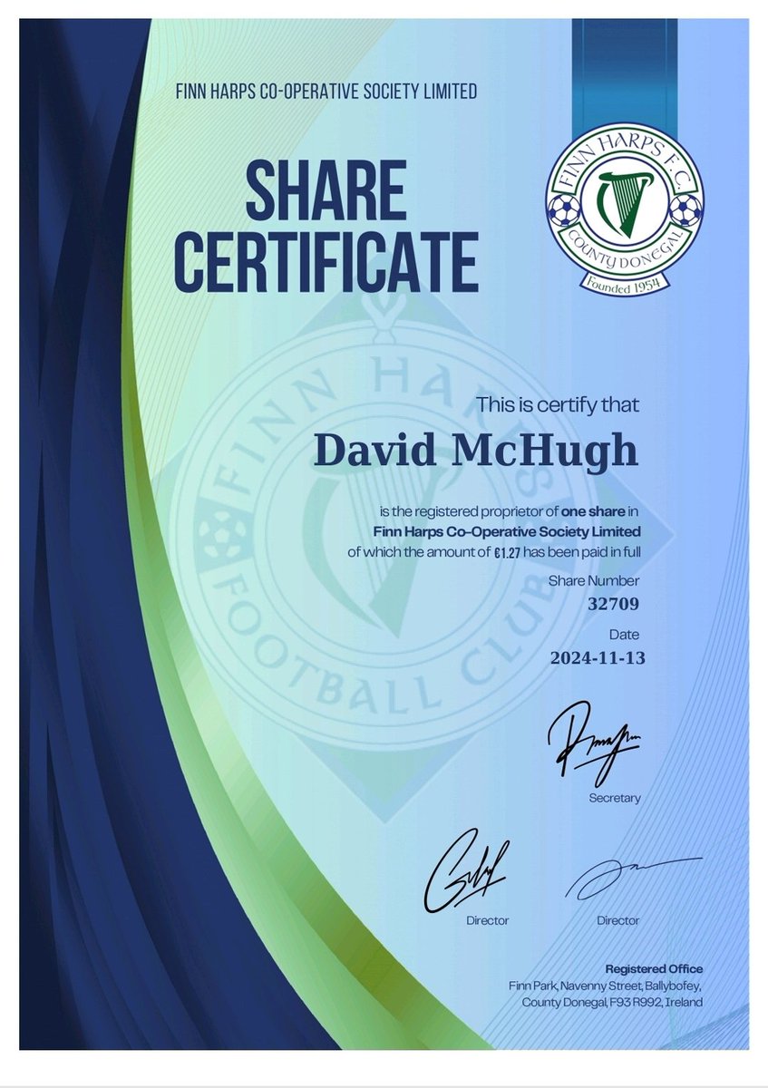 David McHugh (@dmch91) on Twitter photo Some great people doing great work <a href="/FinnHarpsFC/">Finn Harps FC</a> <a href="/HarpsAcademy/">Finn Harps Academy</a> @KevinMcHugh10 <a href="/Shelliott10/">Shane Elliott☘️</a>
Delighted to support the club and it's plans for the future. There is huge potential in the club and this week is a big opportunity to impact the football industry in Ireland. Some great people doing great work <a href="/FinnHarpsFC/">Finn Harps FC</a> <a href="/HarpsAcademy/">Finn Harps Academy</a> @KevinMcHugh10 <a href="/Shelliott10/">Shane Elliott☘️</a>
Delighted to support the club and it's plans for the future. There is huge potential in the club and this week is a big opportunity to impact the football industry in Ireland.