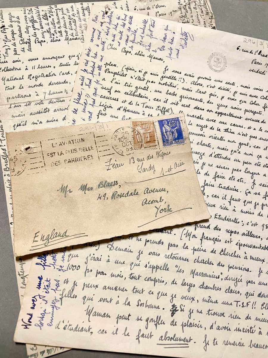 Uni of Sheffield Special Collections (@speccollshef) on Twitter photo British student Madeleine Blaess from Yorkshire wrote letters to her family about her experience of being trapped in Nazi-occupied Paris in WWII. Find out more about the Blaess collection here ➡️tinyurl.com/muwtm7nv
#EYAFamily #EYA <a href="/explorearchives/">Explore Your Archive</a> British student Madeleine Blaess from Yorkshire wrote letters to her family about her experience of being trapped in Nazi-occupied Paris in WWII. Find out more about the Blaess collection here ➡️tinyurl.com/muwtm7nv
#EYAFamily #EYA <a href="/explorearchives/">Explore Your Archive</a>