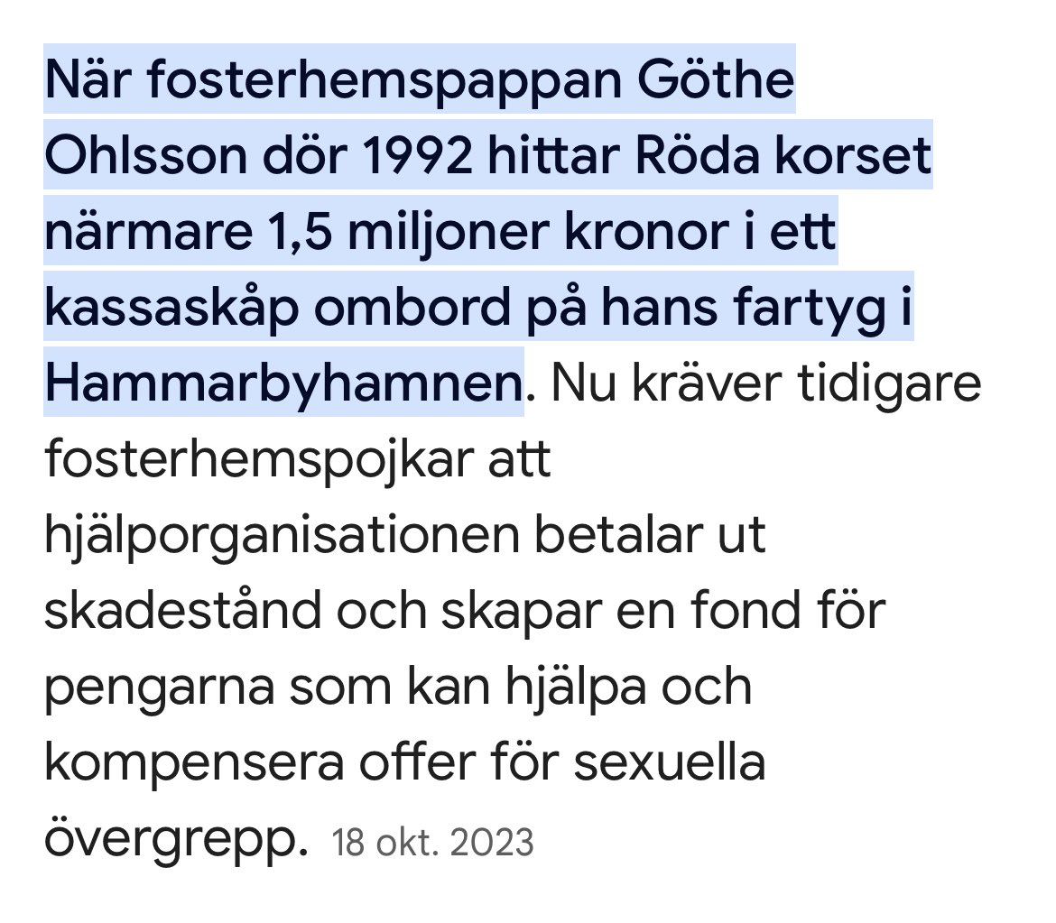 Vart kom dom här pengarna ifrån?

Barnen drogades, vaknade och hade ont efter övergreppen. Tjänade Göthe pengar på att sälja pojkarna?

Se klipp om Sveriges hyllade fosterpappa 🇸🇪
youtu.be/XJT6GpOJSCU?si…