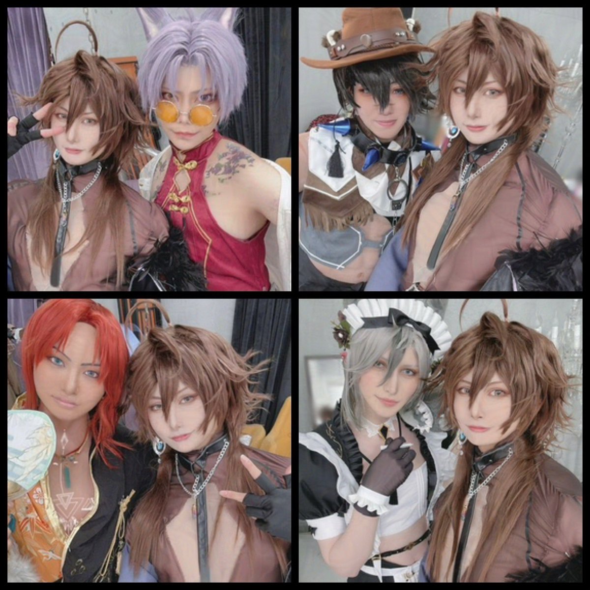 glazeテストをしてみたからツーショ載せる🤚
(コラージュ低画質でやるな)
タグ省きます🤚

 #いい兄さんたちとイベント衣装SSR限定祭り