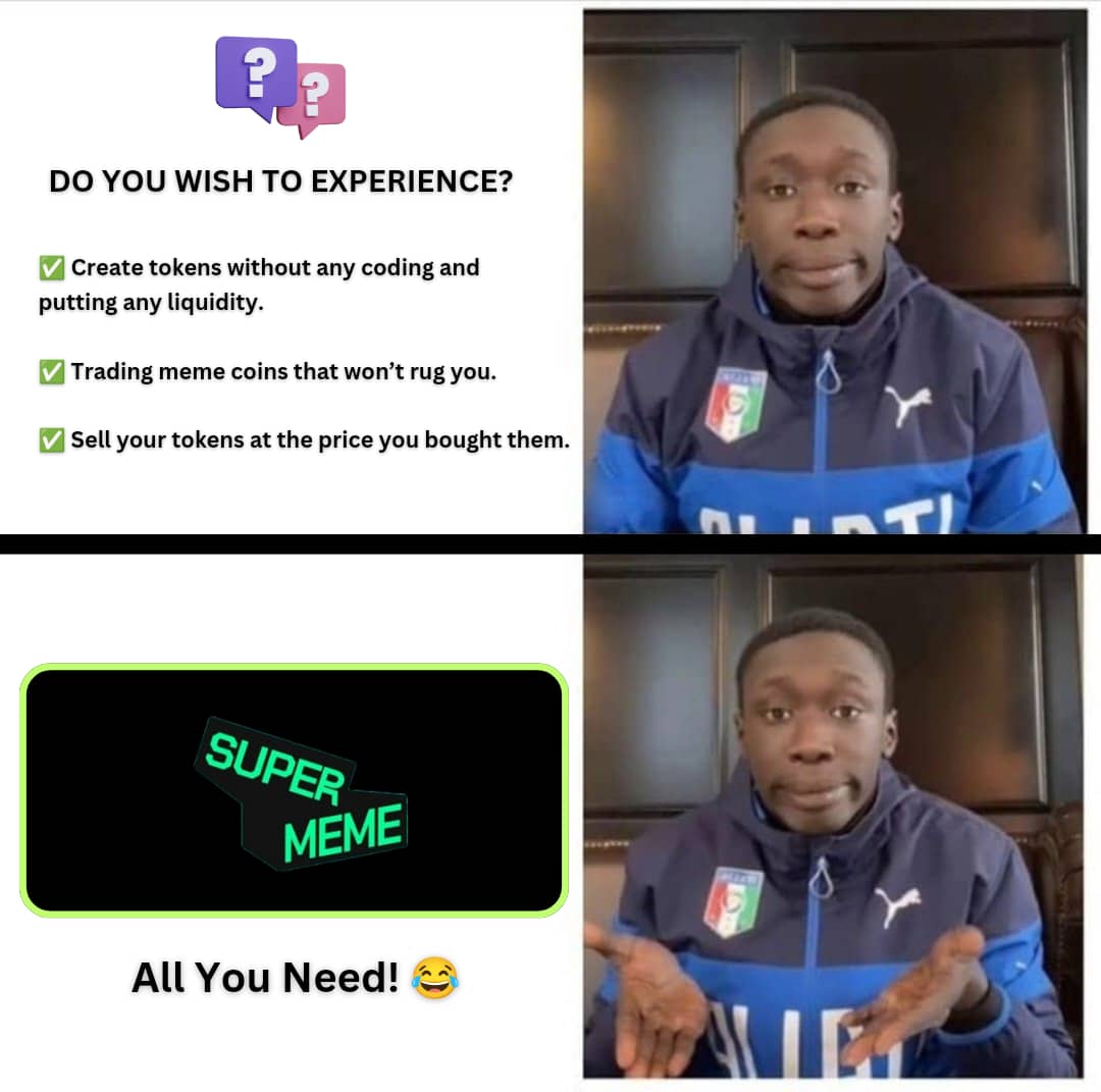 Multi_mike01's tweet photo. A few of the worst experience for a meme coin degen, seasoned and Pro trader is;

✓ Rug Pulls

A rug pull occurs when the developers of a meme coin abandon the project after draining all the liquidity, leaving investors with worthless tokens. This is particularly devastating because many meme coins lack transparency.

✓Pump-and-Dump Schemes

In these schemes, early adopters or influencers hype up a meme coin, causing its price to skyrocket ("pump"). Once it gains traction, they sell off their holdings, crashing the price and leaving late investors with heavy losses.

Here's why SuperMeme is important and suitable platform  for  Degens, seasoned traders and the Meme coin Ecosystem at large;

Here's how it works: 👇

▫️No Coding Skills Required

SuperMeme eliminates the technical barriers to token creation. Degens can create tokens without needing to understand blockchain programming, reducing the risk of errors or vulnerabilities in the token's smart contract. This accessibility empowers more people to innovate without technical knowledge.

▫️No Need to Provide Liquidity

Traditional token launches require liquidity to be added to decentralized exchanges, exposing the creator to risks such as:

Liquidity Draining (Rug Pulls): SuperMeme removes this risk by not requiring liquidity upfront.

Impermanent Loss: Degens don’t need to worry about market fluctuations impacting their liquidity pool investments.

▫️Unique Bonding Curve Models

SuperMeme uses specially designed bonding curve models that ensure the token price adjusts based on demand and supply. This creates a more balanced price discovery mechanism and protects late buyers from being "rekt" (losing significant value due to sharp price drops). The system discourages pump-and-dump schemes, as price manipulation becomes more challenging.

▫️Community-Focused Launch

The platform emphasizes building sustainable communities around tokens rather than promoting quick flips for profit. This reduces the speculative frenzy and aligns incentives for long-term growth and engagement.

▫️Fair and Transparent Tokenomics

Since the bonding curve models are predefined, the rules of the token's price mechanics are transparent. This eliminates ambiguity and ensures participants know how their investment might perform over time.

▫️No "Fair Launch" Scams

SuperMeme explicitly positions itself against so-called "fair launch" schemes, where developers often secretly pre-mine tokens or manipulate distribution. By providing a straightforward and open system, it fosters trust among participants.

$SPR #Web3 #SuperMeme