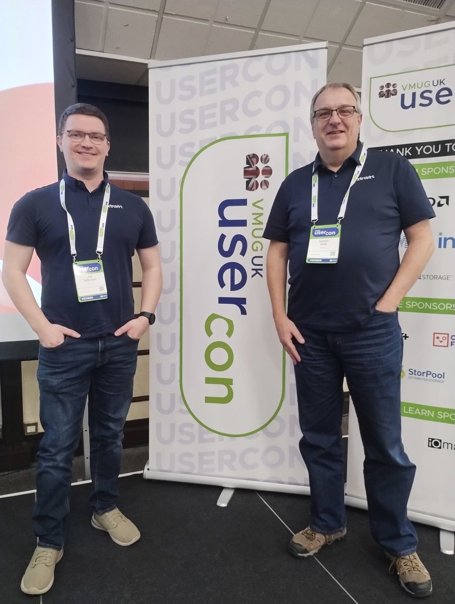 andynash99's tweet image. It's nice to meet colleagues at today's VMUG UK usercon,  myself and Joe Wilkinson from @Xtravirt come say Hi #UKVMUG @MyVMUG