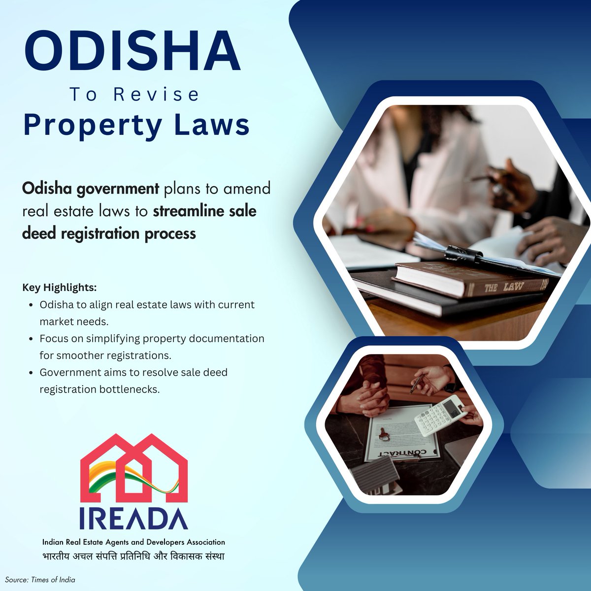 ireadaindia's tweet image. The Odisha government plans to amend property laws, streamlining sale deed registration by cutting paperwork and expediting processes, making the state a hotspot for real estate investment.
#LegalReforms #OdishaPropertyLaws
#RealEstateReforms #PropertyTransactions