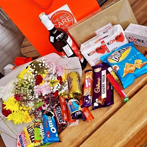 The_RedCareBox's tweet photo. P.M.D. (Period Mood Disorder)? 

We've got the cure! 💊 

Our custom care packages are the ultimate pick-me-up. 💝

Hit us up to place your order 😉

#PeriodCare 
#HappyPeriod 
#SelfLove https://t.co/w2zkHjDpDS