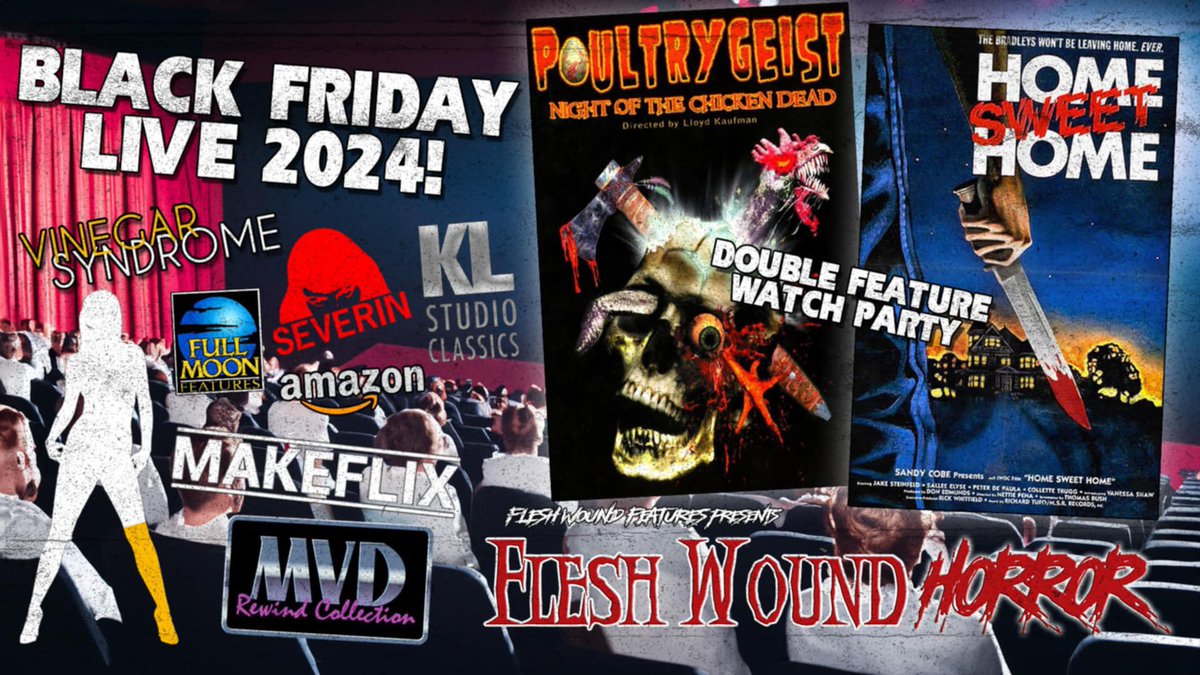FleshWoundRadio's tweet photo. https://t.co/nYq4XhZqcm #BlackFriday #BlackFridayDeals #BlackFridayAmazon #Thanksgiving2024 #80sHorror #VinegarSyndrome #VynSyn #Melusine @mvdentgroup #PhysicalMedia #HomeSweetHome1981 #ZombieApocalypse #ZombieChicken #HorrorFam #MutantFam #TurkeyDay #TurkeyDinner #Kino #Horror https://t.co/CIvxYfya8t