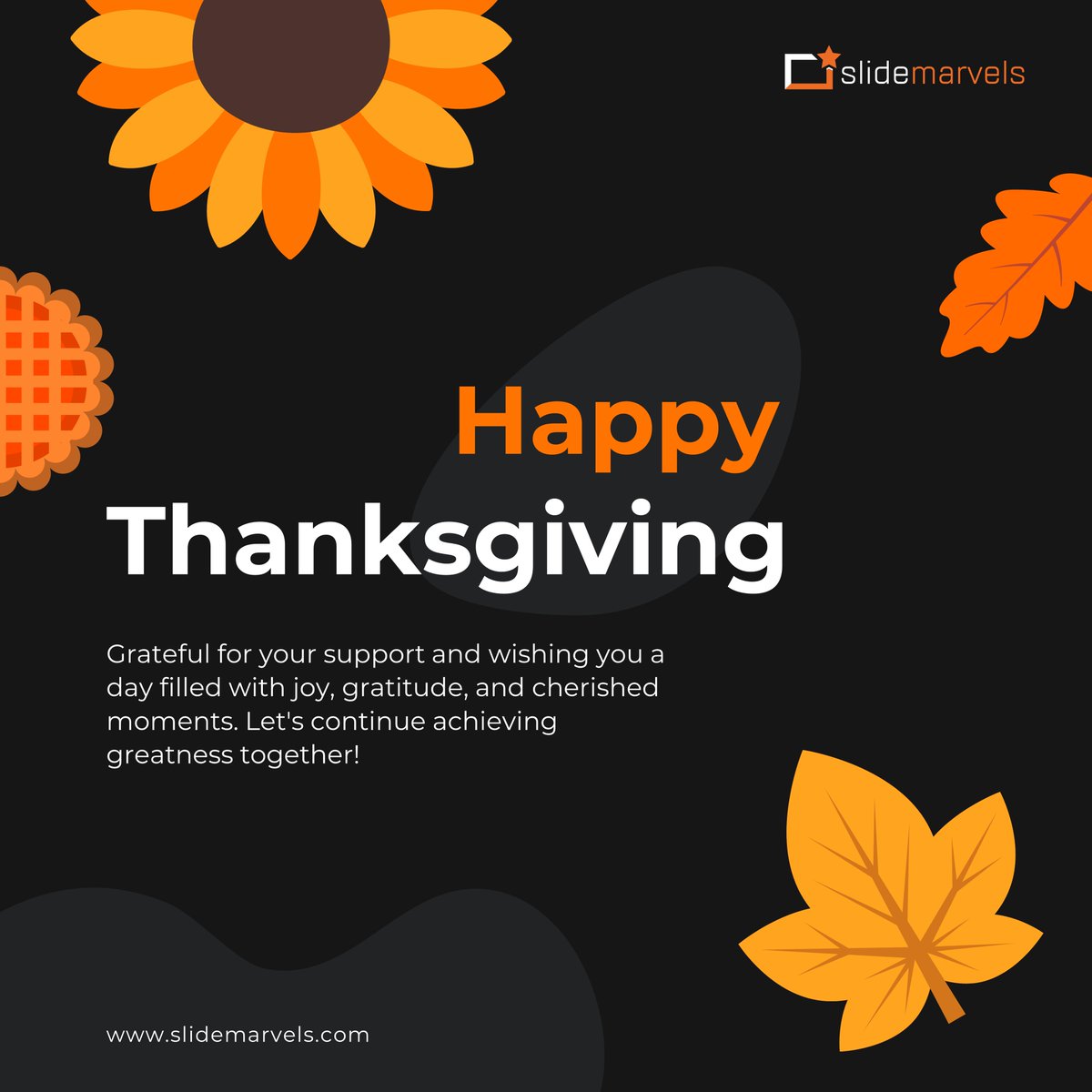 SlideMarvels's tweet image. Happy Thanksgiving! May your day be filled with gratitude, joy, and warm moments with family and friends. 🍂🦃

#presentationdesigner #slidemarvels #ppt #Powerpoint  #Thanksgiving