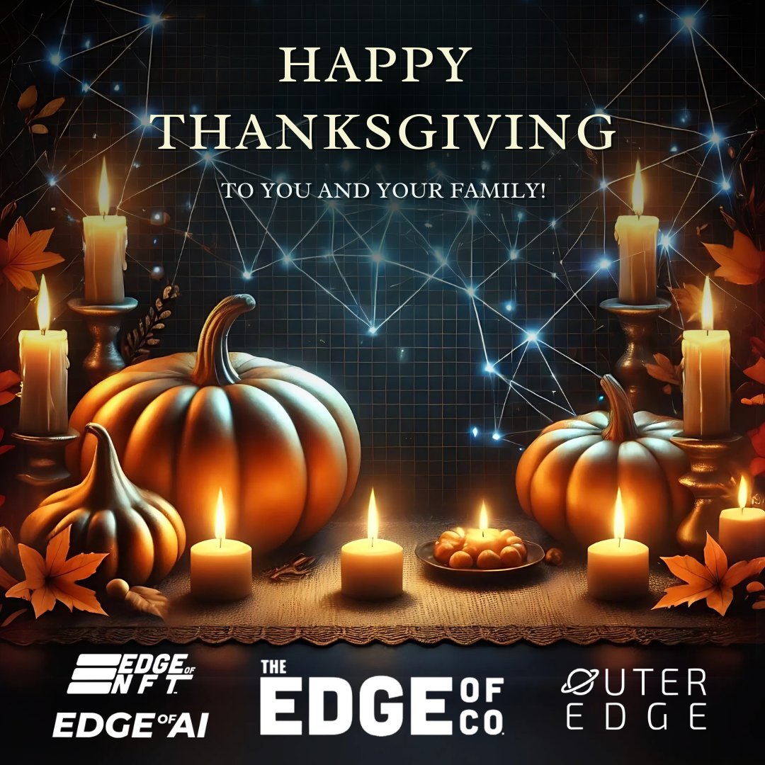Edgeof_AI's tweet image. 🍂🦃 Happy Thanksgiving from all of us! 

Today, we’re grateful for our amazing community and the moments that bring us together. Wishing you and your loved ones a day filled with love, laughter, and plenty of pie! 🥧

#Thanksgiving #Gratitude #Community