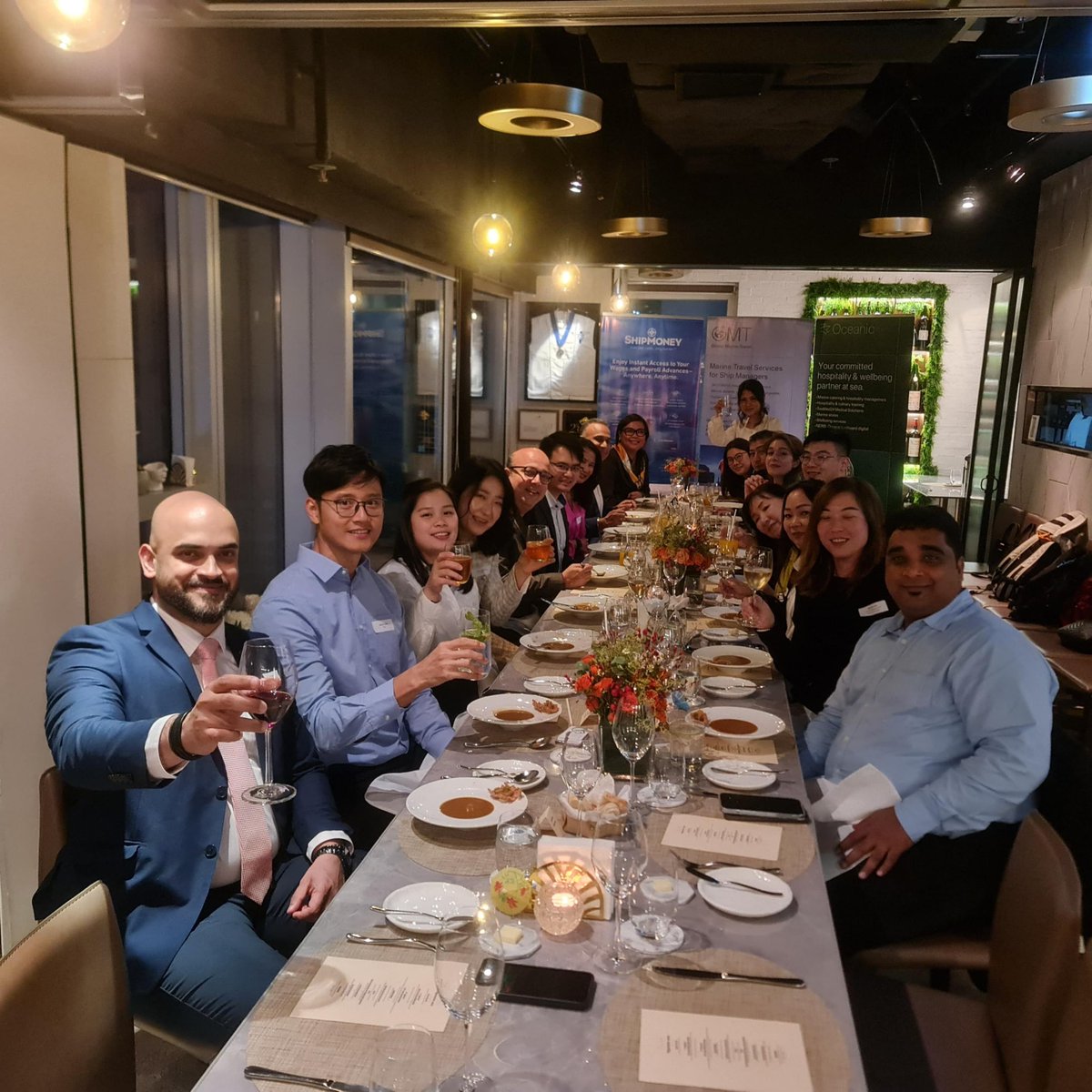 Oceanic_MS's tweet photo. On the occasion of the Hong Kong Maritime Week 2024, Oceanic together with our sister companies Global Marine Travel and ShipMoney, hosted a private Client dinner event.
We sincerely thank our guests for joining us &amp; appreciate your continued support &amp; trust in our partnership. https://t.co/LJLgtqqJAg