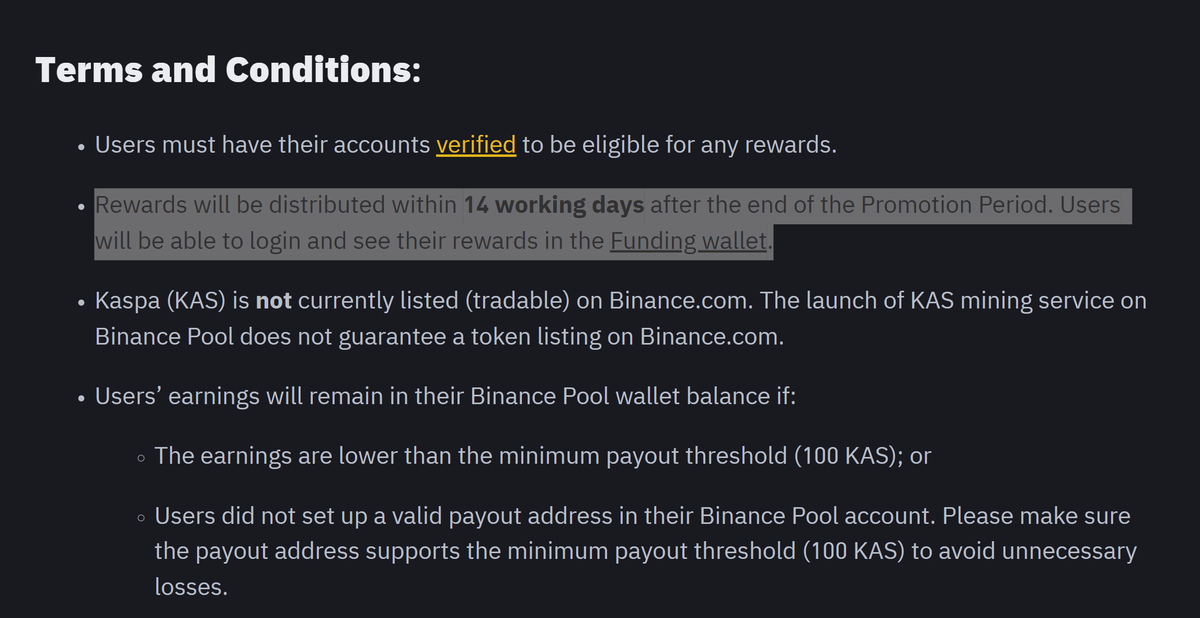 Binance is officially listing #Kaspa $Kas , mid-end of January at the very very very latest.

Source:

binance.com/en/support/ann…