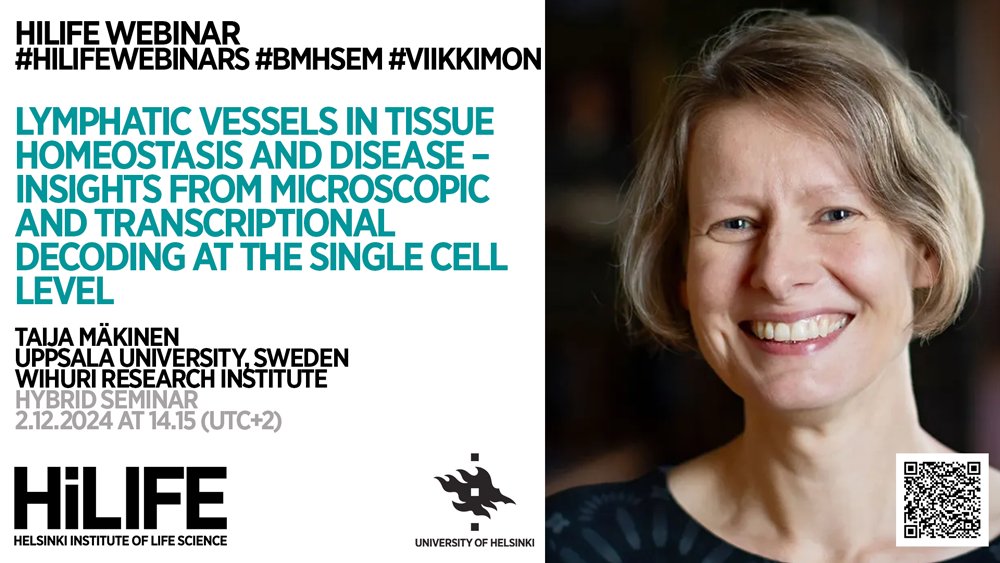 HiLIFE_Helsinki (@hilife_helsinki) on Twitter photo Welcome Taija Mäkinen to give a #hilifewebinars presentation.
Hybrid seminar 2.12. at 14.15 (UTC+2).
👉 helsinki.zoom.us/j/61892612947
👉 Biomedicum 1, Hall 3, Haartmaninkatu 8, Helsinki
ℹ️ helsinki.fi/en/hilife-hels…
<a href="/LifeSciHelsinki/">Life Sciences University of Helsinki</a> @HelsinkiuniMed @UU_University Welcome Taija Mäkinen to give a #hilifewebinars presentation.
Hybrid seminar 2.12. at 14.15 (UTC+2).
👉 helsinki.zoom.us/j/61892612947
👉 Biomedicum 1, Hall 3, Haartmaninkatu 8, Helsinki
ℹ️ helsinki.fi/en/hilife-hels…
<a href="/LifeSciHelsinki/">Life Sciences University of Helsinki</a> @HelsinkiuniMed @UU_University