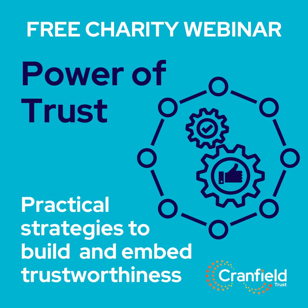 Join us TODAY at 12pm for our FREE webinar during #WelshCharitiesWeek

You’ll come away with a workable definition of trust and the things that can undermine it, including the impact of low-trust on organisations.

It's not too late, book now 🏃ow.ly/opZT50TNvA0