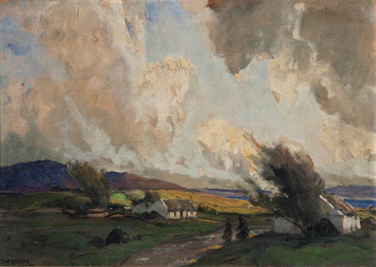 This week's <a href="/artukdotorg/">Art UK</a> #OnlineArtExchange theme is Weather for A Weather Eye <a href="/McManusDundee/">The McManus</a>. We’ve chosen this painting from our own Collection: ‘Windy Day, Donegal’ by James Humbert-Craig; which shows his skill a conveyor of the ever-changing moods of the Irish landscape.