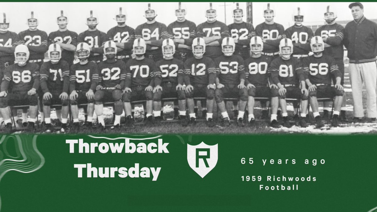 Throwback Thursday...The 1959 team finished 4-5.  The Bradley-Bourbonnais game was cancelled due to a snowstorm.  Look closely you might recognize someone who represented Richwoods for a long time in many capacities.  If you don't know, take a learning lap!