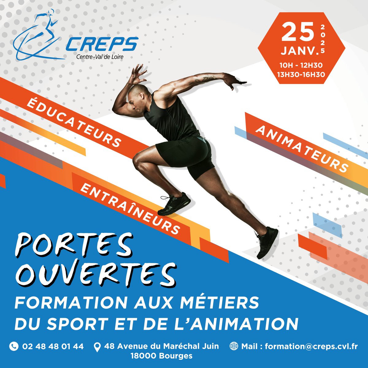 📆 Samedi 25 janvier 2025
⏰ de 10h à 12h30 &amp; 13h30 à 16h30
📍48 avenue du Maréchal Juin 18000 Bourges

🔆Toute l'équipe de la Formation Professionnelle vous donne rendez-vous le samedi 25 janvier 2025 !
