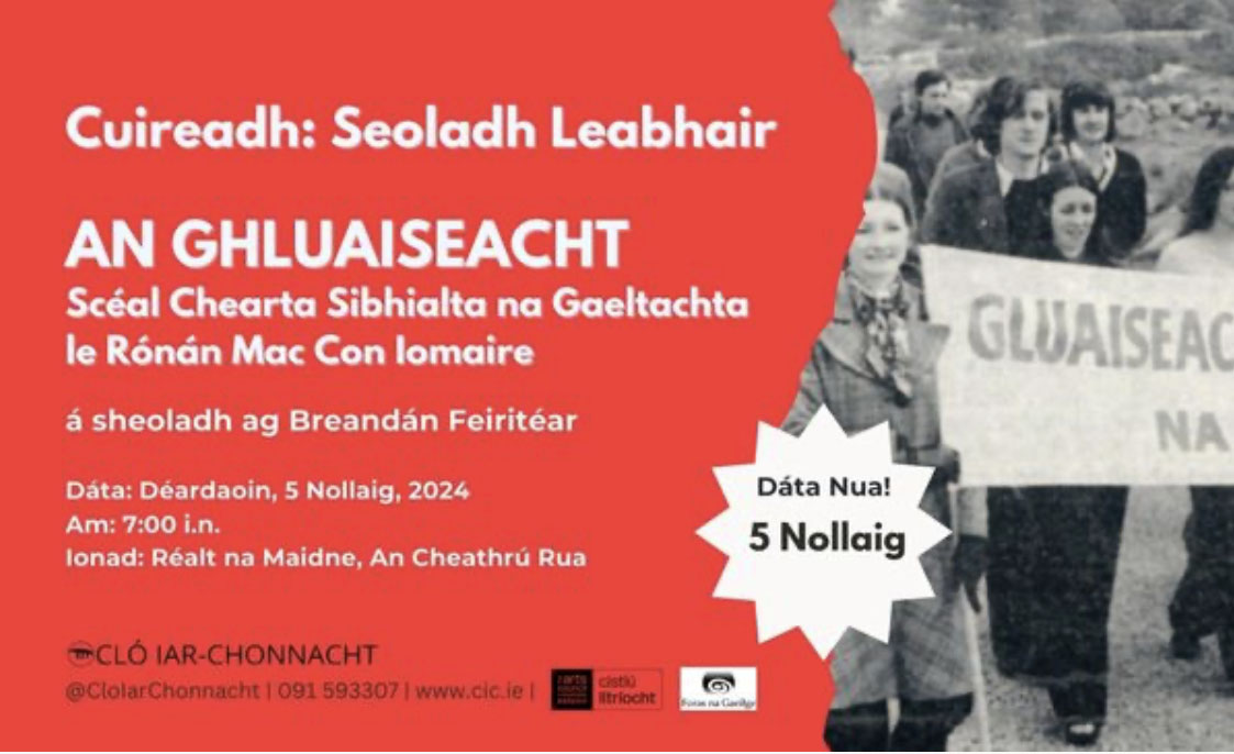 Is mar gheall ar na daoine óga a bhí i mbun Gluaiseacht Chearta Sibhialta na Gaeltachta go bhfuil go leor de bhfuil sa nGaeltacht  inniu againn. Scéal suimúil, am spleodrach! Bí linn don seoladh.