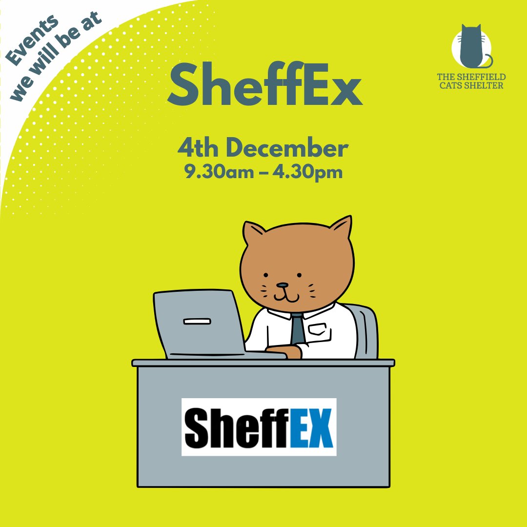 It’s only a week away until we go to <a href="/SheffieldExpo/">SheffEX is Sheffield's B2B Expo</a>, a brand new business event we’re attending to highlight all the work we do at Sheffield Cats Shelter💻🐈‍⬛

Please grab a ticket here: eventbrite.co.uk/e/sheffex-2024…

And come and say hi! 👋

See you there between 9.30am-4.30pm🐾🌟