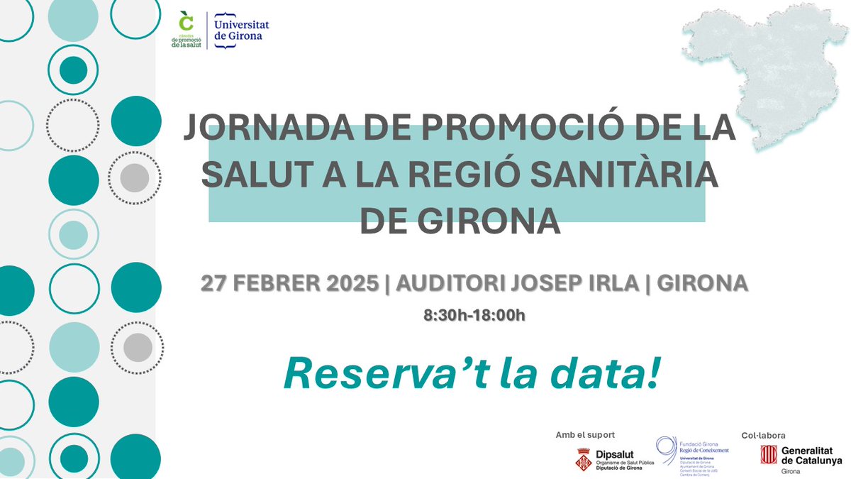 🚨Reserveu la data! 2⃣7⃣de febrer de 2025 👉 Jornada per compartir experiències de Promoció de la Salut que es realitzen a la Regió Sanitària de Girona. En breu més informació sobre inscripcions i presentació de comunicacions.
#promociódelasalut #jornadaregiósanitàriaGirona