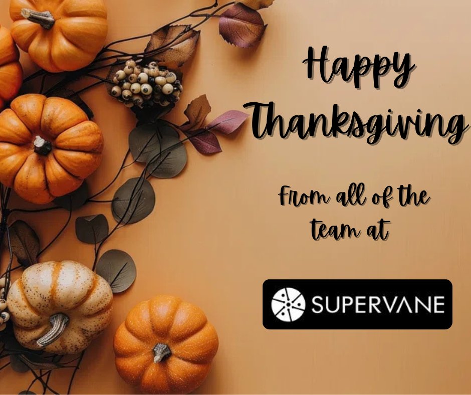 GetSupervane's tweet photo. Wishing all of those celebrating the bright company of good friends, the joy of a happy family, and the wonder of the holiday season! 😁🦃🙏 https://t.co/CzIro5qVMe