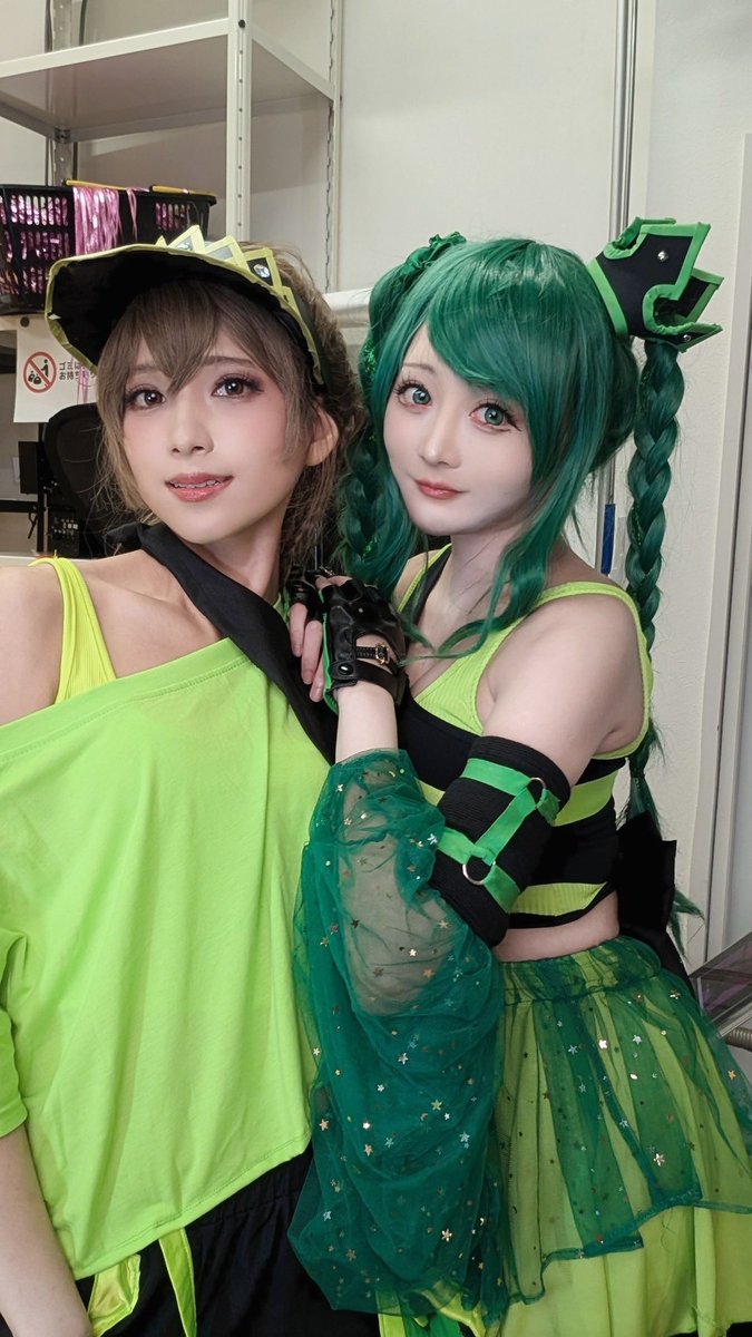 kiiroiman's tweet photo. D4DJ 山手響子&amp;清水絵空のコスプレ
推しの撮影👑
kinaの絵空が大好き💚
ゆーすさん、２Naスタさんきょうも撮影ありがとうございました❗❗ https://t.co/vVTpV42iGC