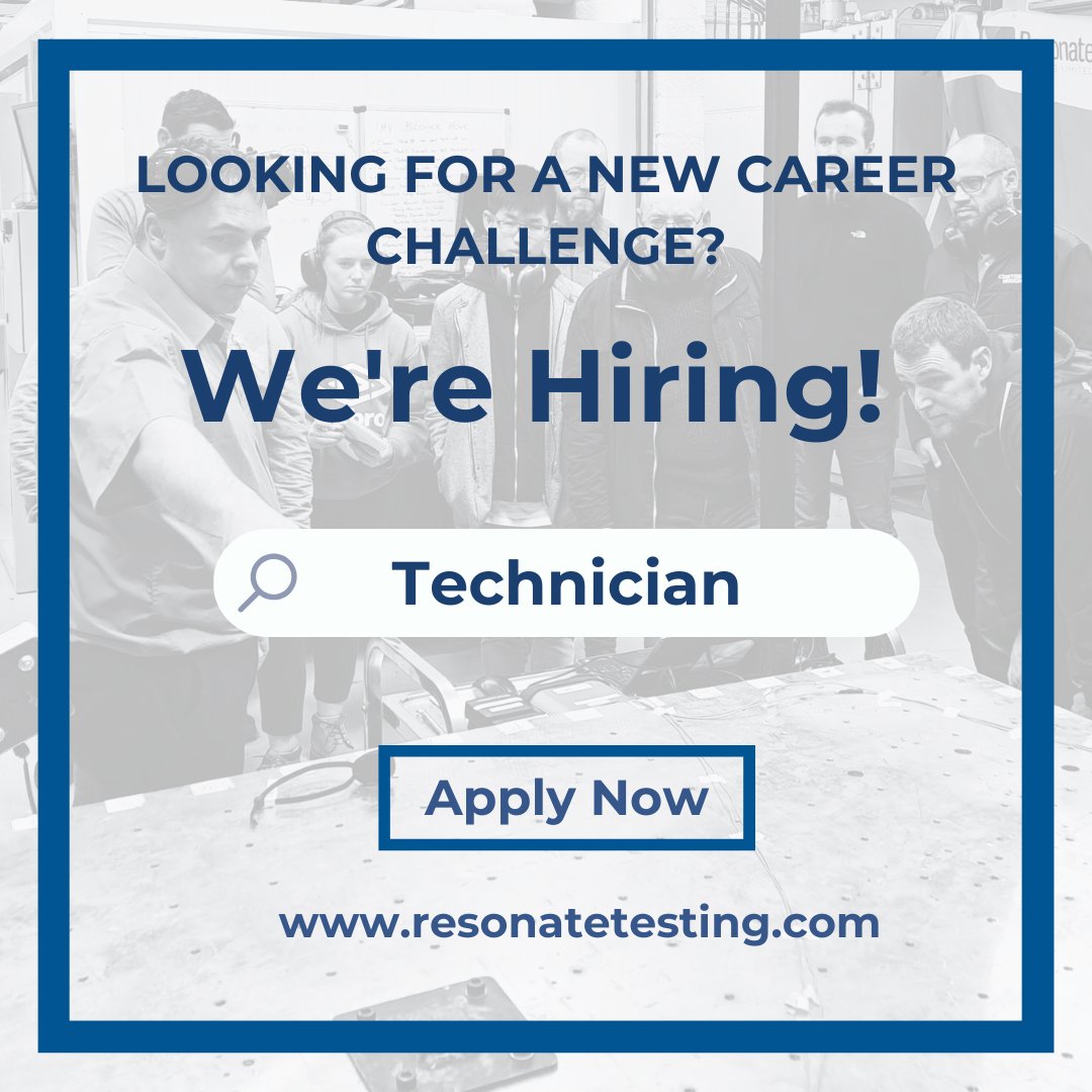ResonateTesting's tweet image. 🚀 Elevate Your Career with Resonate Testing! 

We&apos;re hiring a skilled Technician in Newry to work on aerospace, automotive, space &amp;amp; medical projects. 

Ready to join a leading test facility? 

Apply now: bit.ly/3ZuWF16 

#ResonateTesting #NIJobs #AdvancedEngineering