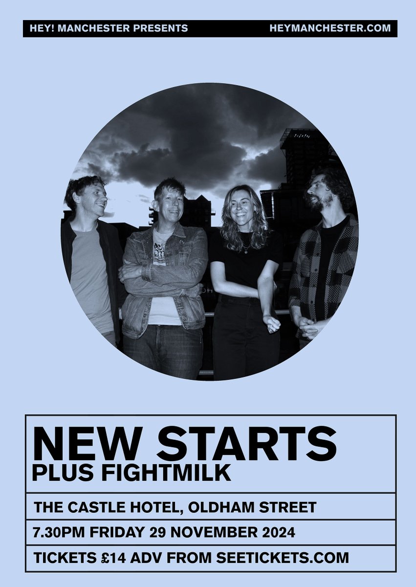 heymanchester's tweet photo. TOMORROW: We welcome @darrenhayman's #NewStarts and their @fikarecordings label mates @fightmilkband to @thecastlehotel! We're down to the final 20 tickets for this show - book ASAP: https://t.co/DG4yOvxDKG https://t.co/g9BBiR8kwU