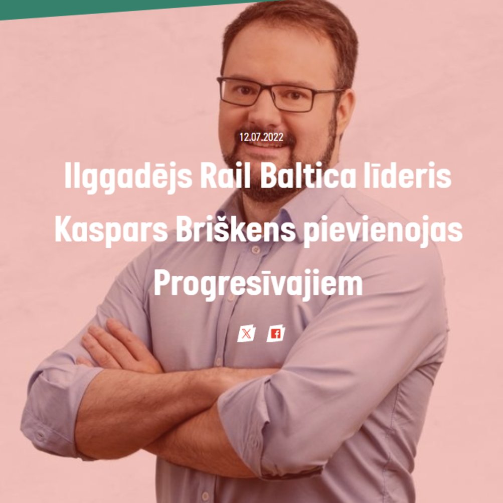 Progresīvie ir izravējuši šo paziņojumu no savas lapas?... Tas nekas, mēs atceramies kurš bija "Ilggadējs Rail Baltica līderis" kurš pievienojās Progresīvajiem :)