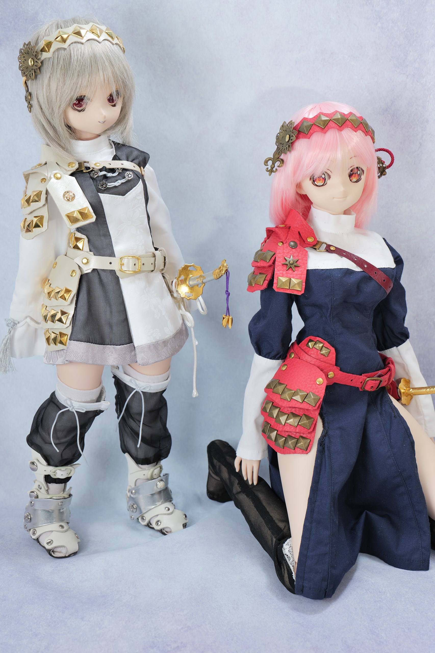 千葉DOLL工房 日本刀 鞘 武器付き ベルト 和風甲冑 抜刀可能 赤