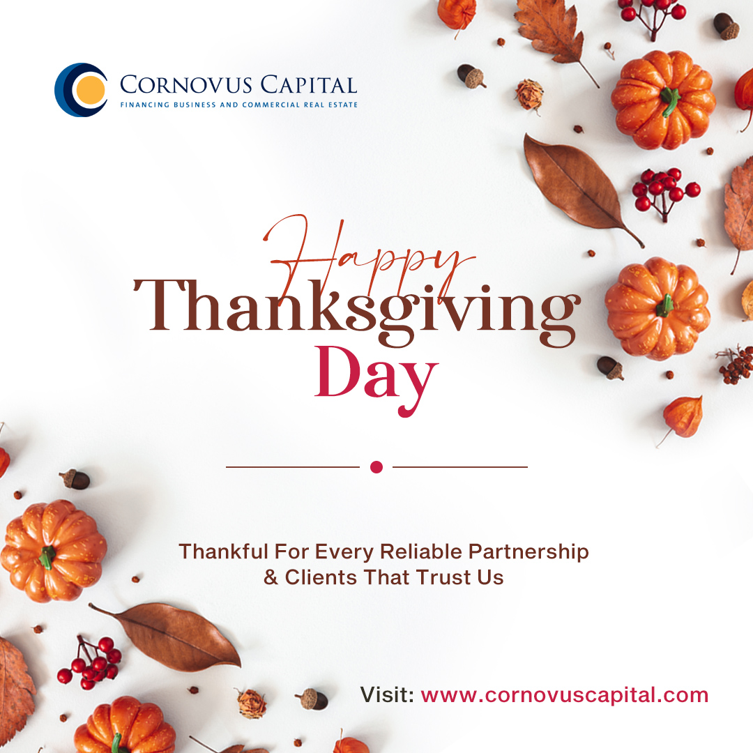 CornovusCapital's tweet photo. Cornovus Capital is grateful for the partnerships we’ve built and the opportunities to help businesses grow. This Thanksgiving, we express our deepest appreciation for the trust our clients have placed in us, and we look forward to continued success together.

#thanksgivingday https://t.co/AI6uaRyK0O