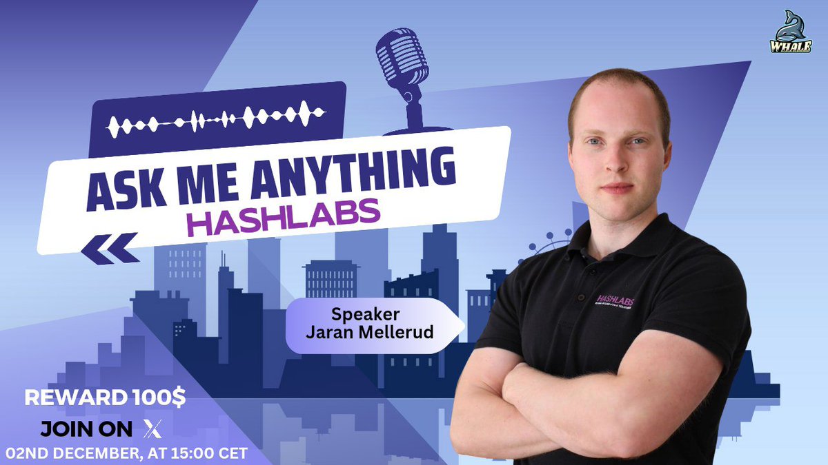CryptoWhale1988's tweet photo. 🎙️Join us for the TwitterSpaceAMA Series with #HASHLABS
🕰️ Date: 2nd Dec, at 15:00 CET
❤️🩹 Reward : 100$
🏠Venue: https://t.co/LM9BXsOEWR
〽️Rules:
1⃣ Follow
✅ @CryptoWhale1988 & @HashlabsMining
2⃣ Like & RT
3⃣ Comment Ques & Tag 3 Friends (Max 3) https://t.co/QkoJx1HlKZ