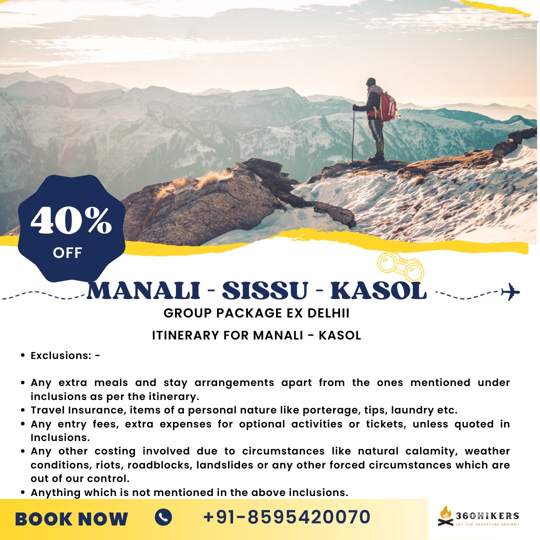360hikers_Ind's tweet photo. Manali - Kasol - Sissu Group Tour:-

#manali #manalı #manaliadventure #manalisnow #snow #solang #solangvalley #solangvalleymanali #ataltunnel #himachal #himachalpradesh #360hikers #camping #travel #solo #adventure #sissu #sissuhimachal #kasol #kheergangadiaries #kasol❤️ https://t.co/7dCtCUT4RA
