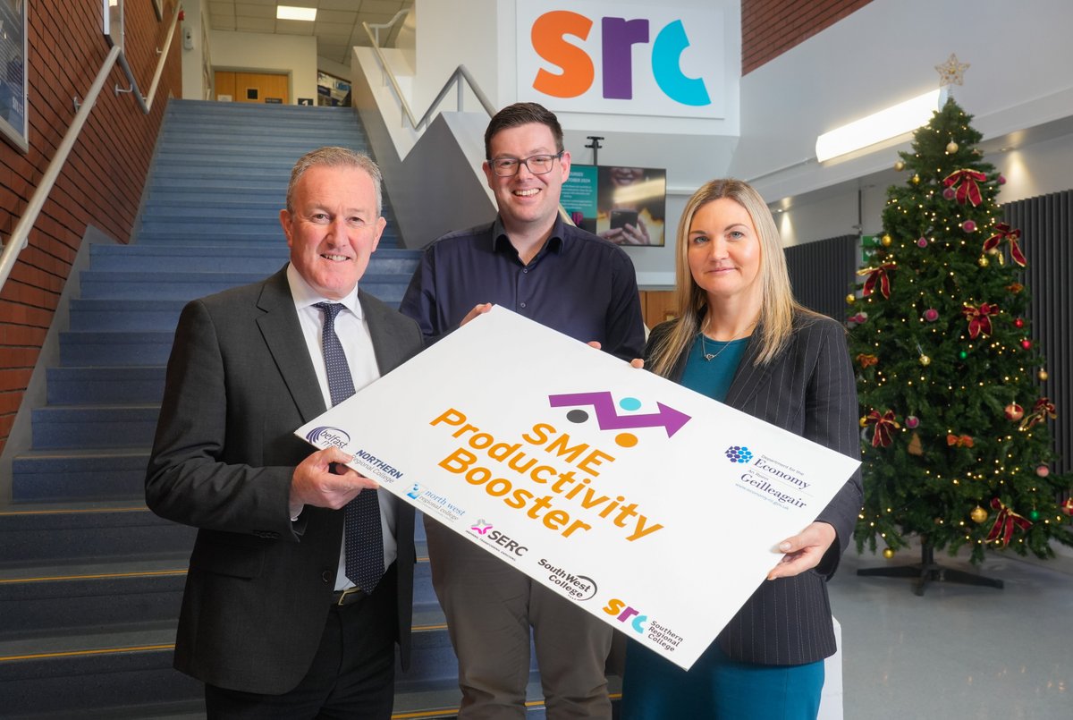 Economy_NI's tweet photo. Economy Minister @conormurphysf has launched the £350k SME Productivity Booster programme.

The programme will deliver targeted upskilling from further education colleges to SMEs operating in key economic areas such as fintech, healthcare and advanced manufacturing.

Read more and find out how to apply:
https://t.co/TCPVJdwbk0
