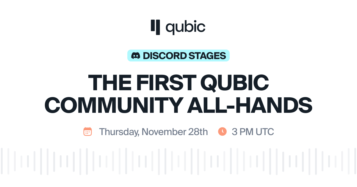 _Qubic_'s tweet photo. 🔵The First Qubic Ecosystem All-Hands AMA🔵

Historically, the Qubic team has held bi-weekly all-hands meetings internally to align and share updates across all areas, including ecosystem, marketing, tech, listings, and more. 

It occurred to us that the community would prefer seeing/listening to all these updates and work in progress live in addition to an the normal announcement bi-weekly! 

Get Ready For Qubic Ecosystem All-Hands

The Qubic Ecosystem All-Hands is a bi-weekly call streamed live on our own Discord Stages, where the Qubic ecosystem teams and community come together to:

🔵Get the latest updates on roadmap progression, key initiatives, and challenges.

🔵Dive deeper into key results, proposals, and important metrics like monthly financials.

🔵Foster transparency and trust through open discussions and a shared vision for the future of Qubic.

🔵Obtain community feedback and answer questions (except wen binance).

What to Expect in Our First All-Hands
📅Date: 28th November 2024 
⌚Time: 3 PM UTC
🗺️Location: Discord Stages

Agenda:

🔵White Paper 
🔵Ecosystem Update
    -Vottun
    -Melodix
    -Qubex
    -Qubic Core Services
🔵AMA

See you soon!   

FWYK: This is Qubic