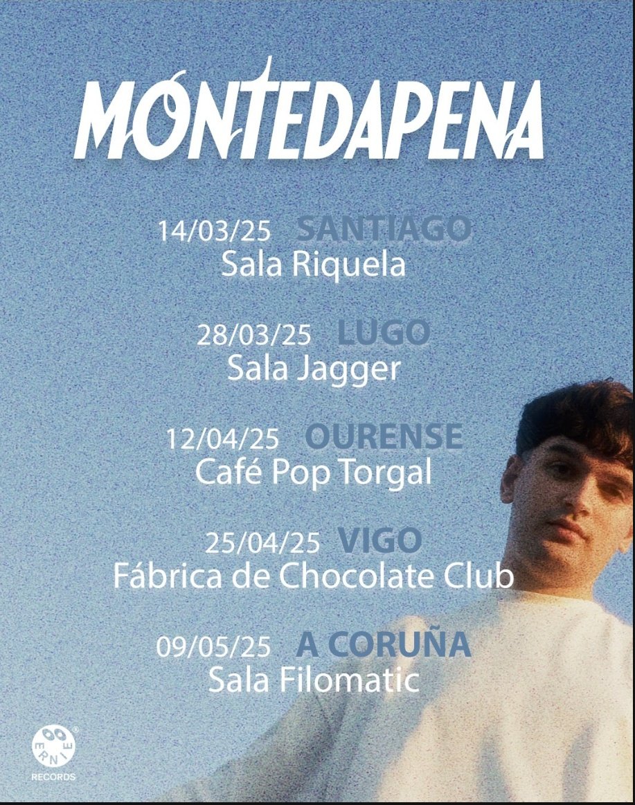 🆕 Montedapena estrena "Rutina sen fin" e anuncia as primeiras datas da súa xira de presentación. Percorrerá Santiago, Lugo, Ourense, Vigo e A Coruña, e as entradas xa están á venta!
