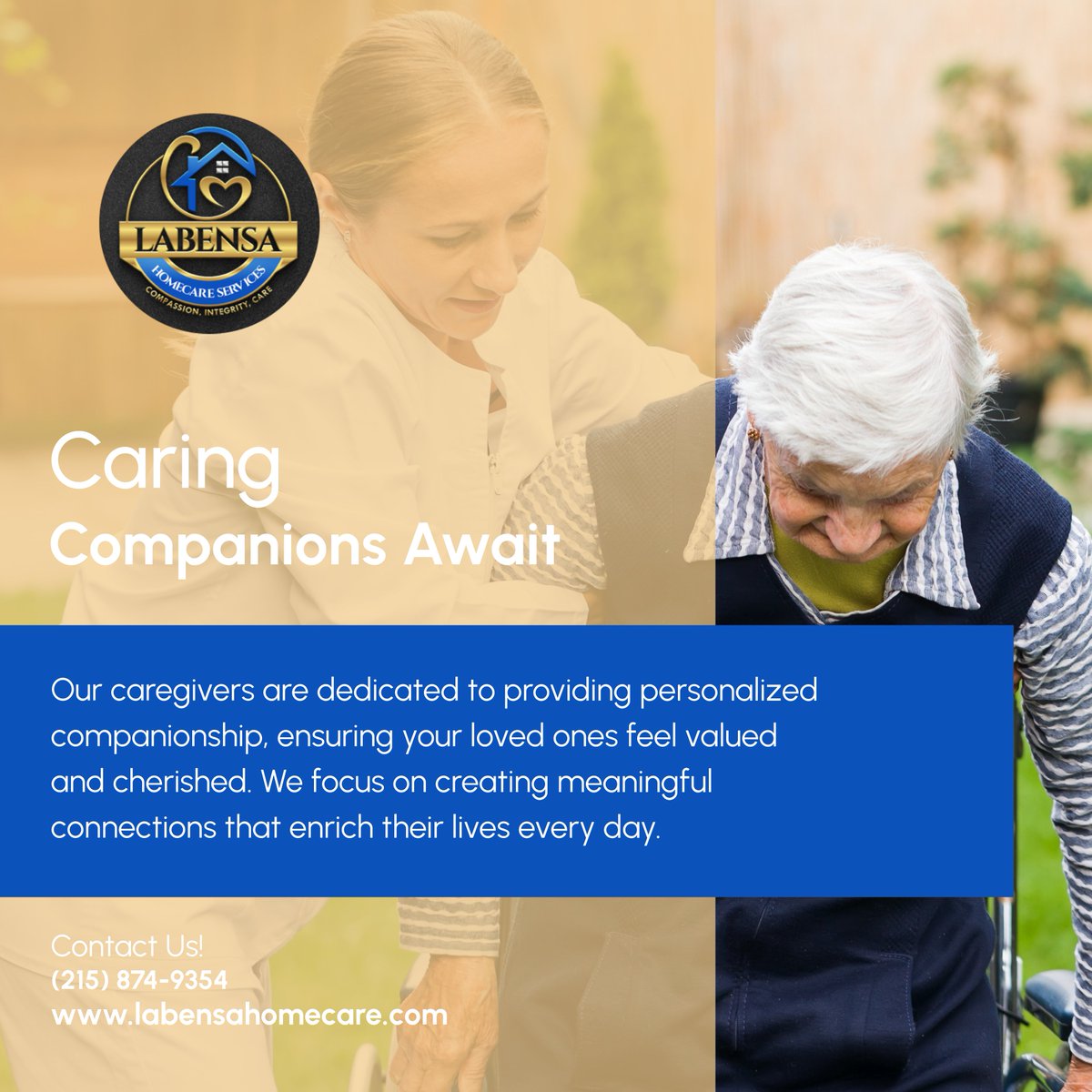 LabensaHomecare's tweet photo. At LaBensa Homecare Services LLC, we understand the importance of companionship in enhancing the quality of life. Our caring team is here to provide the support your loved ones deserve. Contact us today!

#BensalemPA #HomeCareServices #Companionship https://t.co/bhCrJ0o2ZA