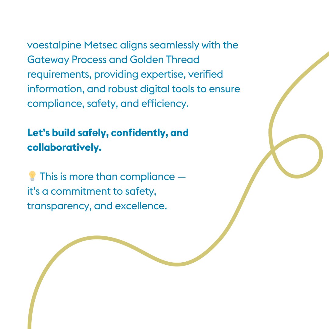 🔗 The Golden Thread: Building Safety Through Transparency and Excellence 🏗️✨

At voestalpine Metsec, we’re committed to supporting the Golden Thread principles—providing the right information to the right people at the right time. 

#TrustMetsec #BuildingSafety #GoldenThread