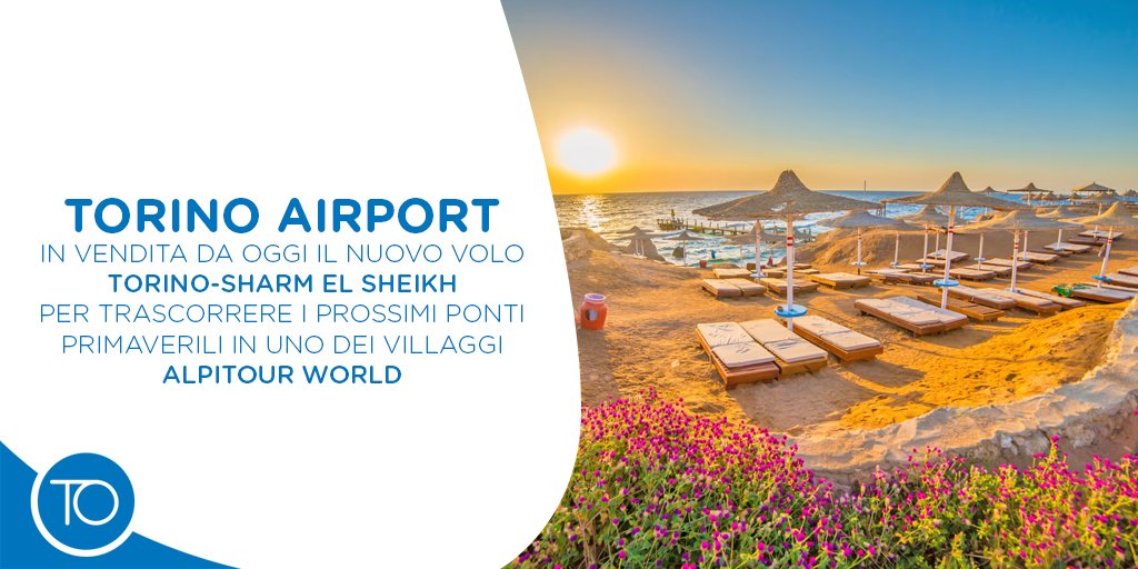 Torino Airport (@torinoairport) on Twitter photo In vendita da oggi il nuovo volo #TorinoAirport - Sharm El Sheikh per trascorrere i prossimi ponti primaverili in uno dei villaggi <a href="/AlpitourWorld/">Alpitour World</a>. Partenze ogni giovedì dal 17 aprile all’8 maggio 2025. Qui il comunicato stampa completo: bit.ly/497dYZf In vendita da oggi il nuovo volo #TorinoAirport - Sharm El Sheikh per trascorrere i prossimi ponti primaverili in uno dei villaggi <a href="/AlpitourWorld/">Alpitour World</a>. Partenze ogni giovedì dal 17 aprile all’8 maggio 2025. Qui il comunicato stampa completo: bit.ly/497dYZf