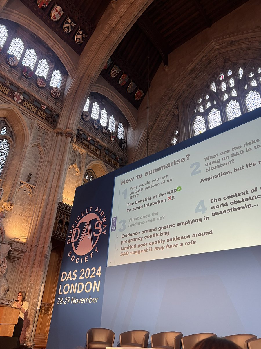 <a href="/noolslucas/">Nuala Lucas</a> considers SGAs vs ETTs in the obstetric population. Should we be using gastric ultrasound + SGAs for our elective CS patients? Do we risk losing our skills in RSI and intubation for emergency CS? 

How do we balance innovation, safety and skill retention? #DAS2024