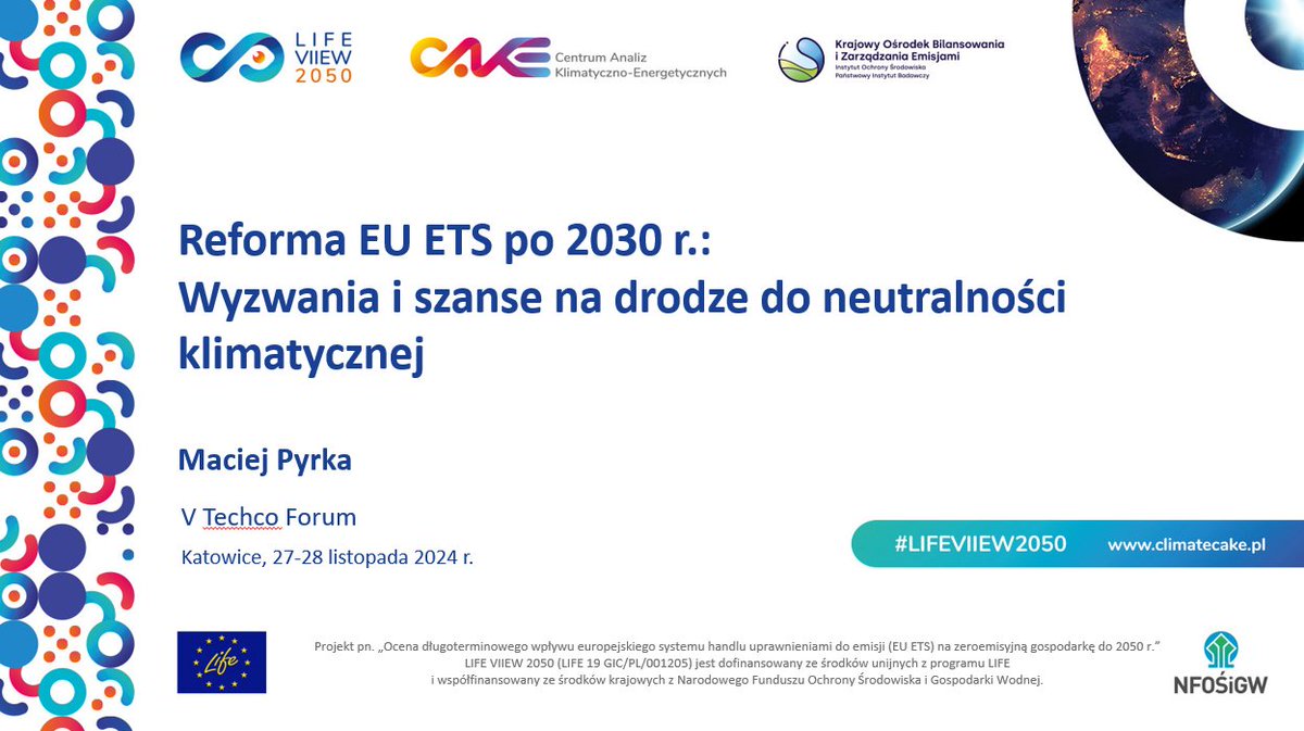 climate_cake's tweet photo. 🎯W dniu 27. 11.2024r. @RJeszke, Z-ca Dyr. IOŚ-PIB/KOBIZE i @MaciejPyrka, CAKE/KOBIZE wystąpili na V TECHCO FORUM org. przez @PolskaChemia w dyskusji poświęconej #transformacji energetycznej i #EUETS.
💡Więcej informacji:
https://t.co/TT3ExyCAgb
#LIFEVIIEW2050 #KOBIZE #IOŚPIB https://t.co/zIlK02pZxQ